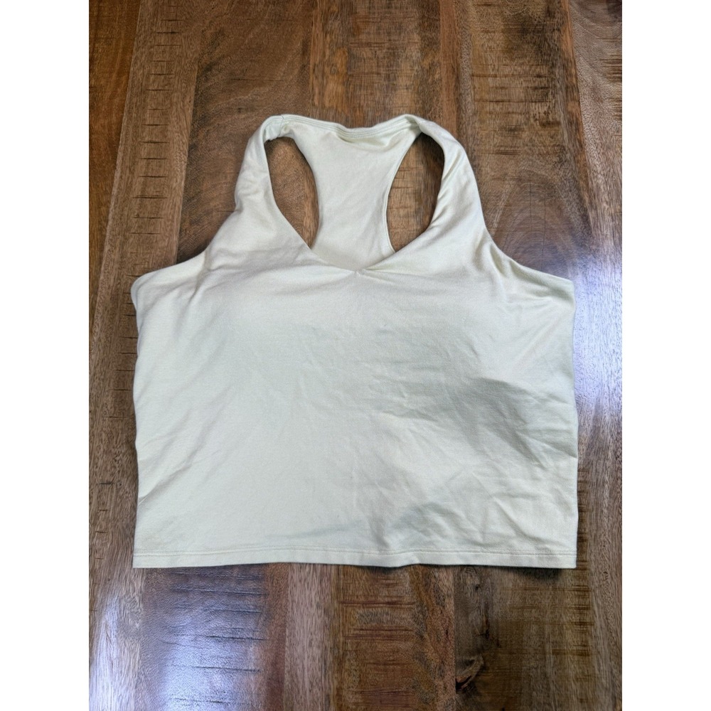 Vuori Halo Performance Crop Tank 2.0 Womens XL Lemon Yellow DreamKnit Racerback